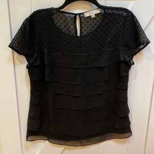 Ann Taylor Loft Polyester sheer black top size Medium